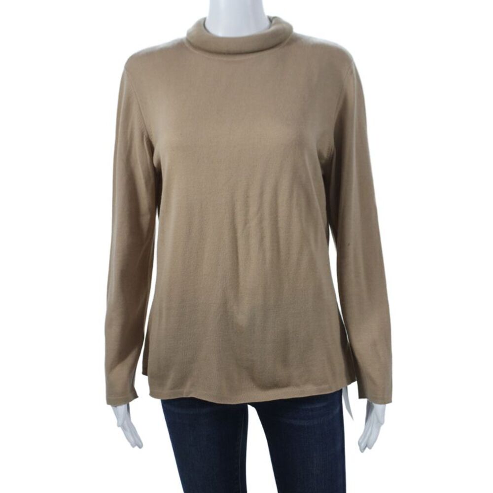 Escada Margaretha Ley Unisex Pullover Beige Mock Neck Long Sleeve Size S